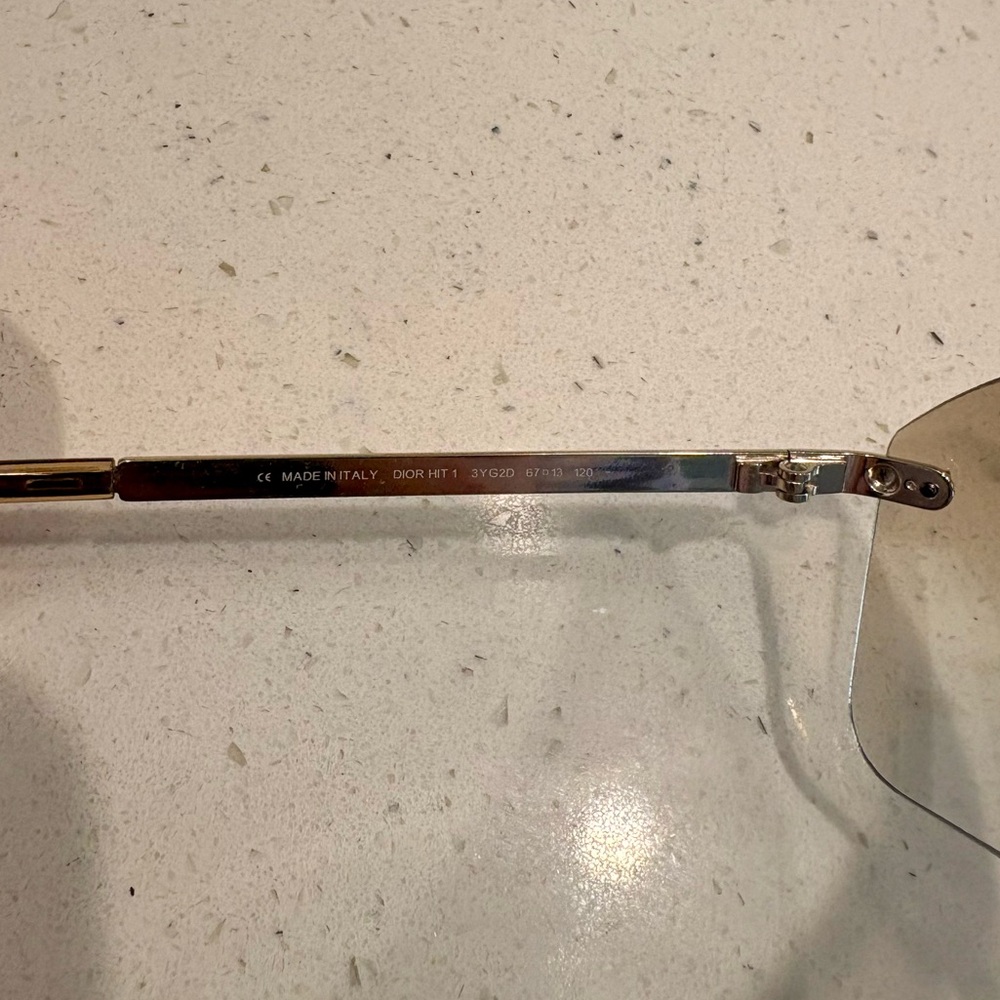 VINTAGE Y2K DIOR ‘HIT 2’ GLASSES LT BROWN/ GOLD CRYSTAL STUDDED COLLECTORS PIECE - Picture 8 of 9